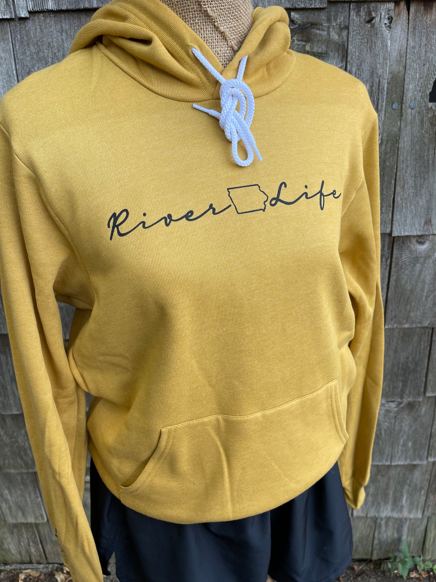RIVER LIFE - IOWA ULTRA SOFT FLEECE HOODIE- MUSTARD