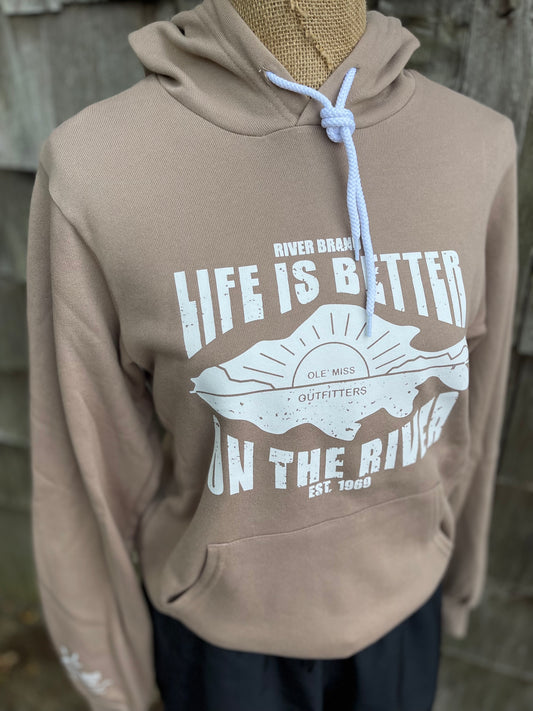 LIFE IS BETTER ON THE RIVER ULTRA SOFT FLEECE HOODIE