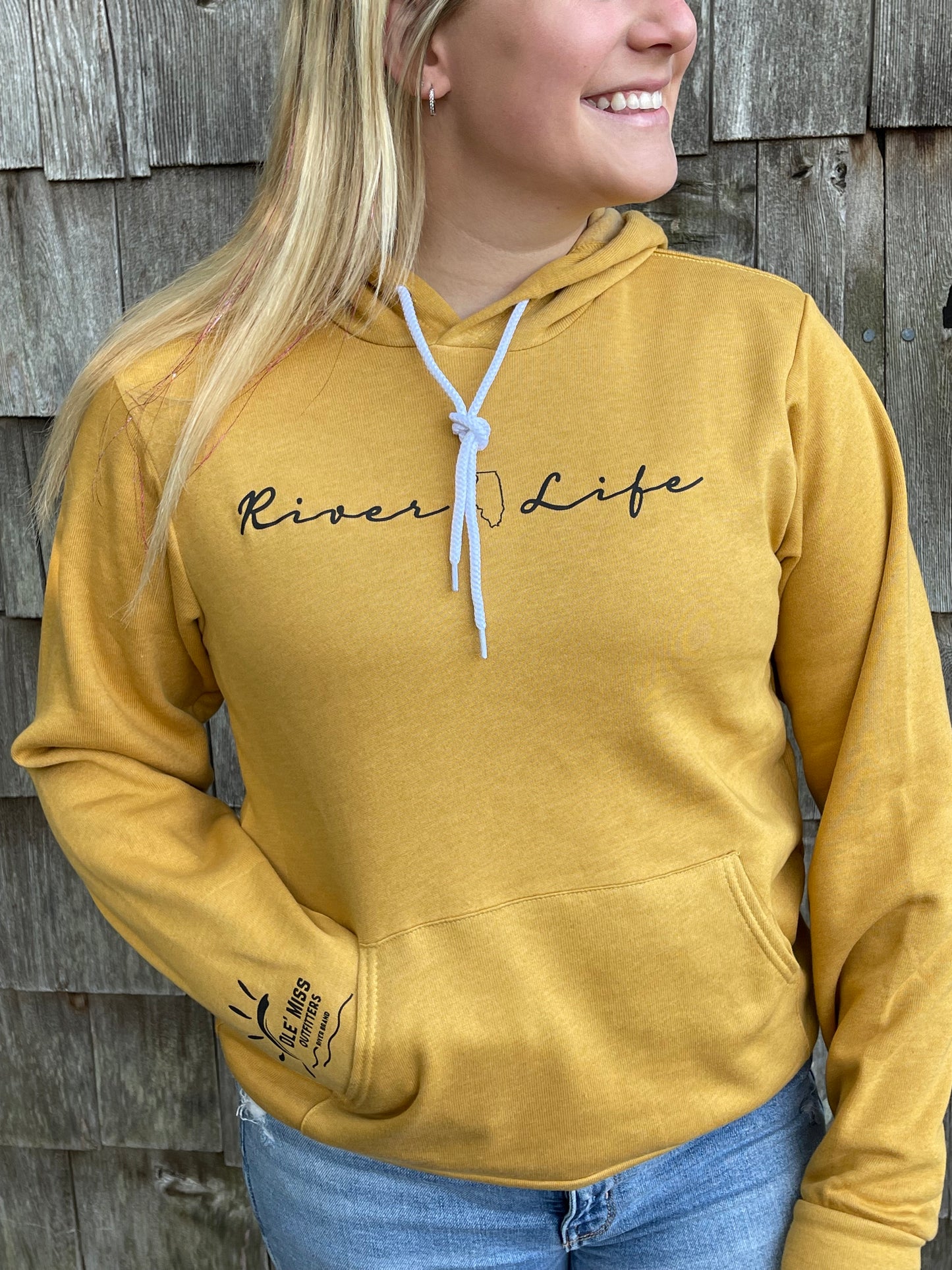 RIVER LIFE - ILLINOIS ULTRA SOFT FLEECE HOODIE - MUSTARD