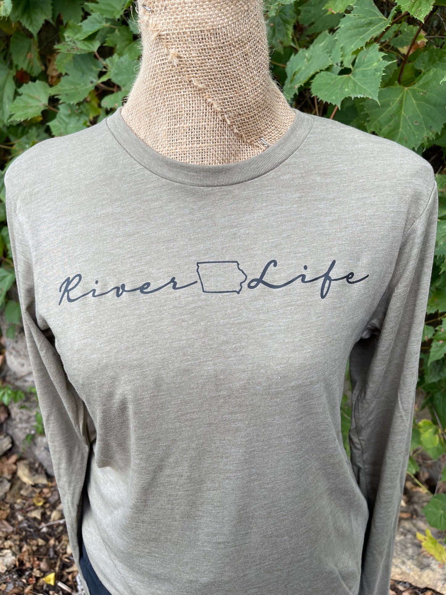 RIVER LIFE - IOWA - LONG SLEEVE TRIBLEND - OLIVE